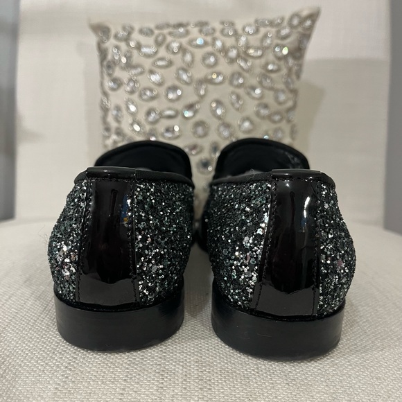 💎JIMMY CHOO Metallic Loafers. Size US 7/IT 37.5. Black&Metallic - Picture 9 of 12
